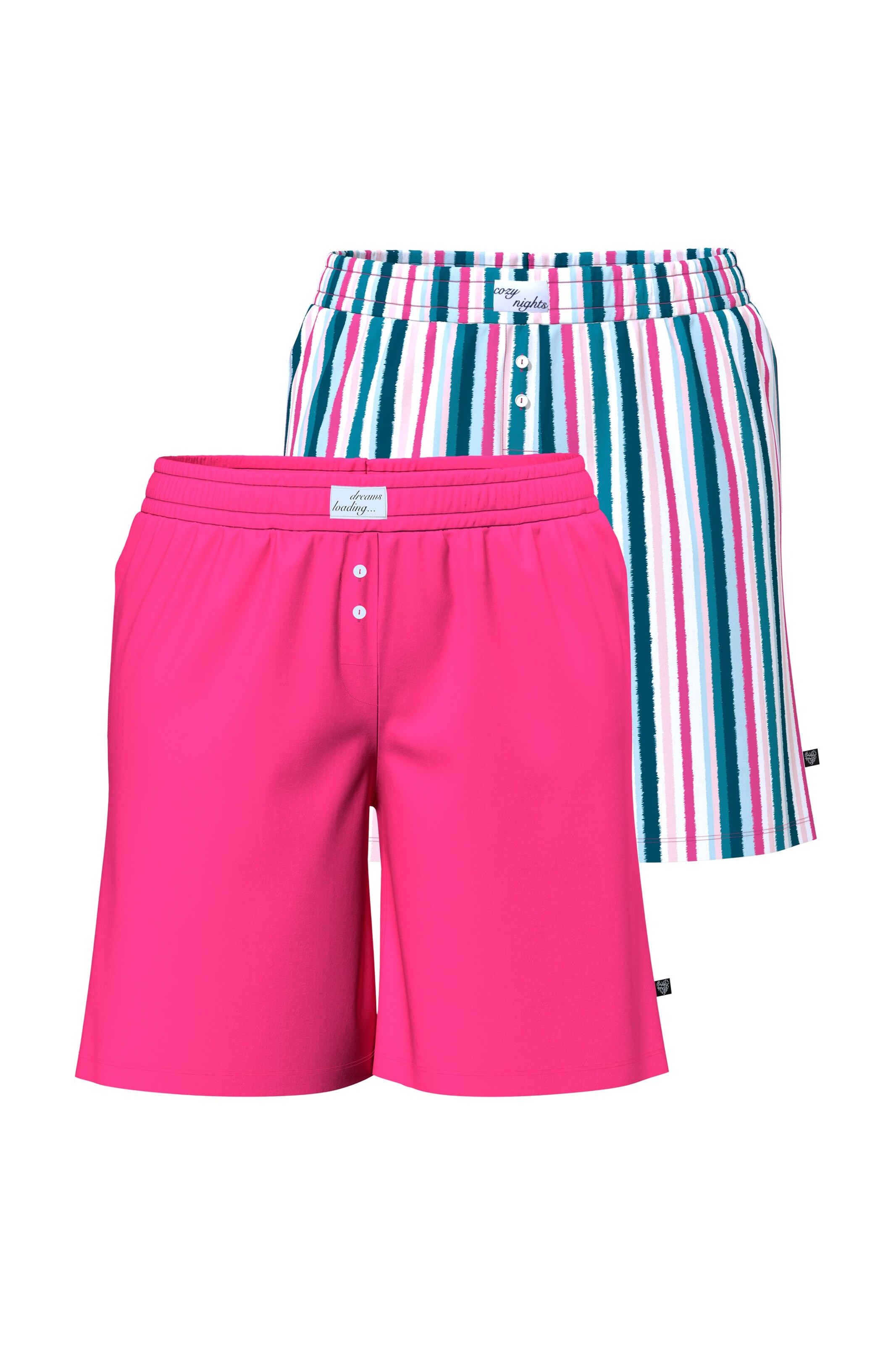 Ulla Popken Pyjamashorts in Mischfarben: Vorderseite
