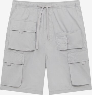 Pull&Bear Regular Cargo Pants in Grey: front