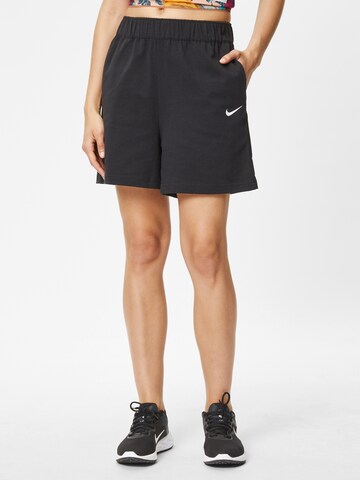 Nike Sportswear Loosefit Παντελόνι σε μαύρο: μπροστά