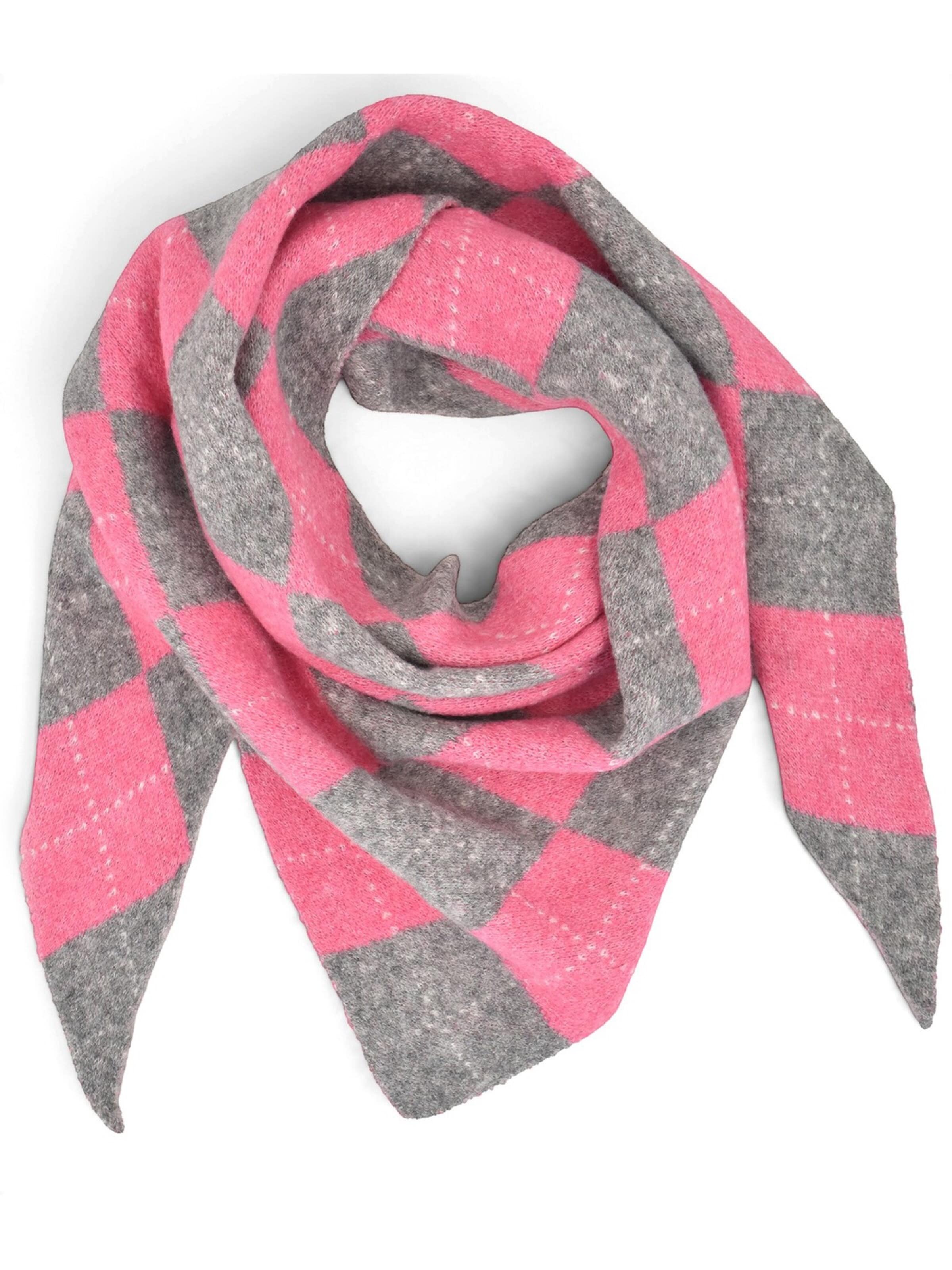 styleBREAKER Tuch 'Strick Dreieckstuch mit Argyle Muster & Wendeseite'‌‌‌‌‌‌ in Pink: Vorderseite