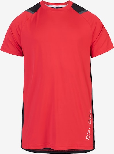 Spyder Tehnička sportska majica u crvena / crna / bijela, Pregled proizvoda
