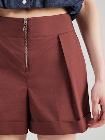 PATRIZIA PEPE Regular Pleat-Front Pants in Brown