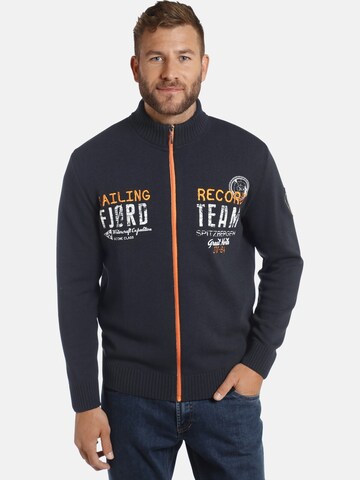 Jan Vanderstorm Gebreid vest ' Svend ' in Blauw: voorkant