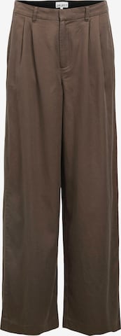 OBJECT Loosefit Παντελόνι πλισέ 'OBJTuba' σε καφέ: μπροστά