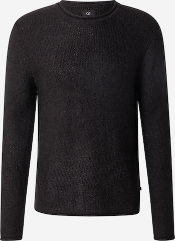 Pull-over QS en noir : devant