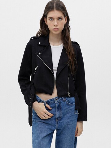 Geacă de primăvară-toamnă de la Pull&Bear pe negru: față