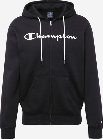 Champion Authentic Athletic Apparel Zip-Up Hoodie in Black: front