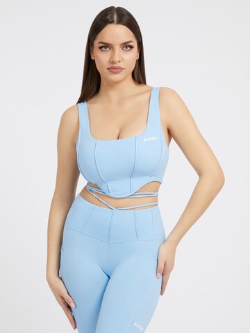 GUESS Bralette Sports Top in Blue: front