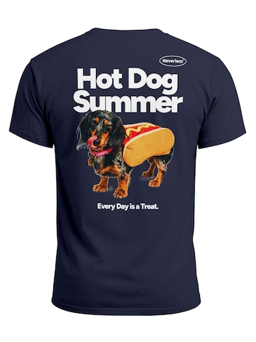 Neverless Shirt 'Hot Dog Summer' in Blue: front