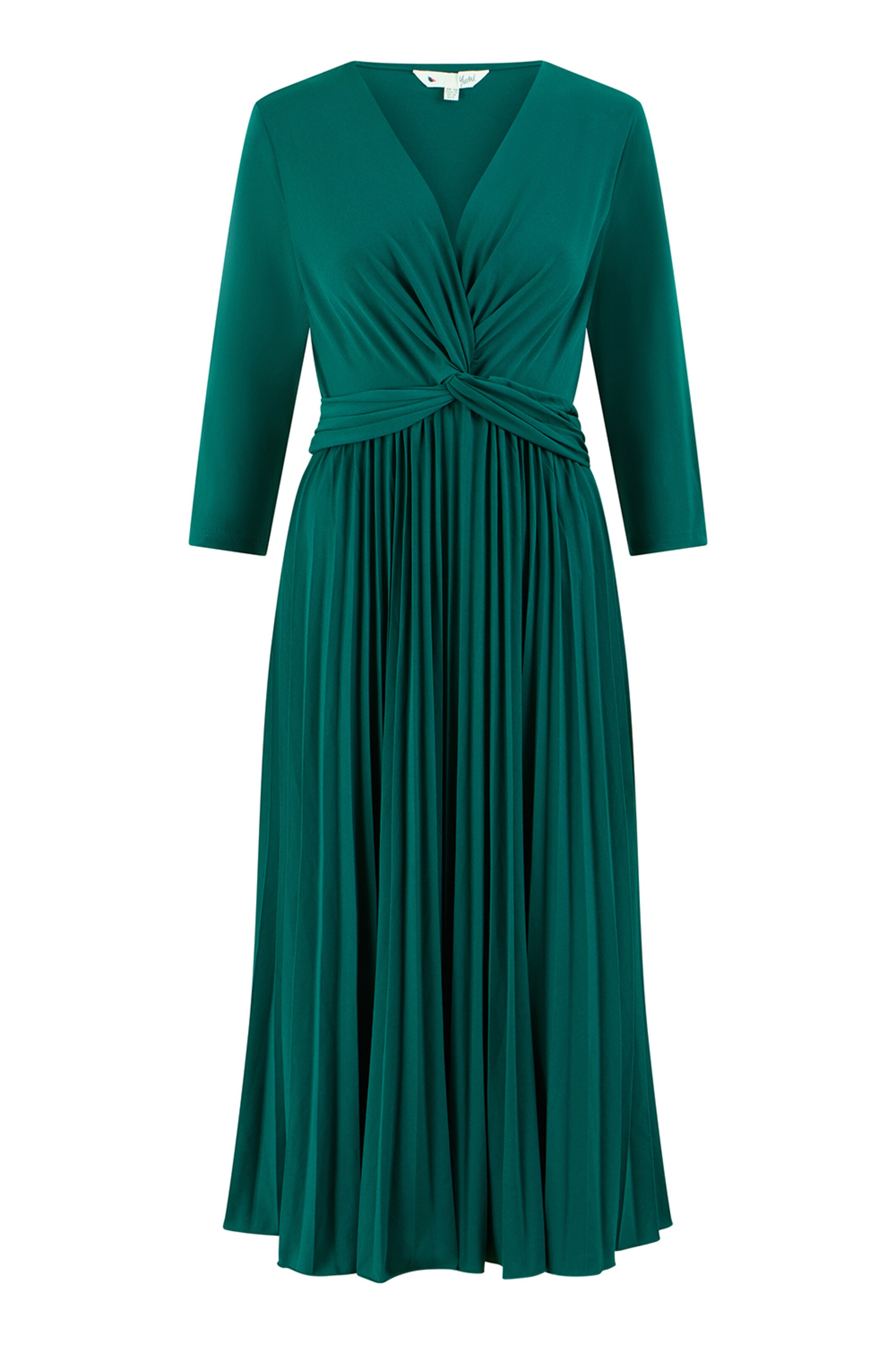 Yumi Kleid in Grün: Vorderseite