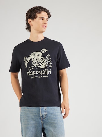 Tricou 'S-CABIN' de la NAPAPIJRI pe negru: față