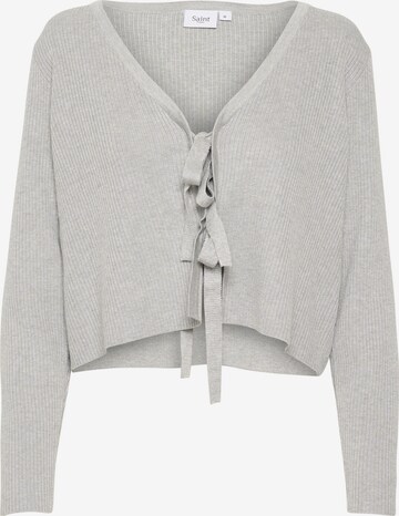 SAINT TROPEZ Knit Cardigan ' Dagny' in Grey: front