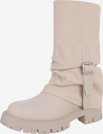 Ital-Design Boots in Beige: front