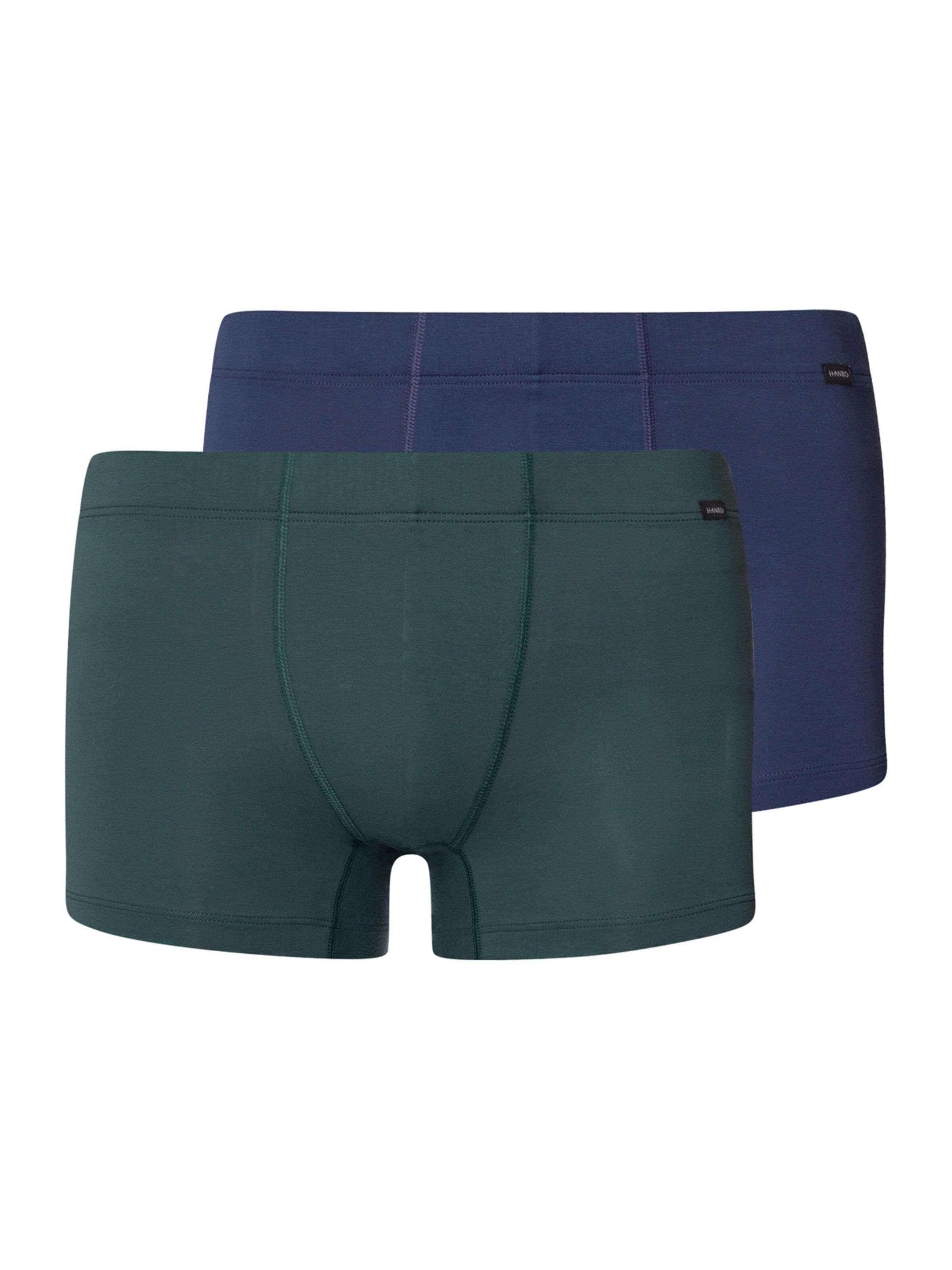Hanro 2er-Pack Retro Boxershorts ' Cotton Essentials ' in Grün: Vorderseite