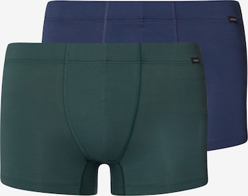 Hanro 2er-Pack Retro Boxershorts ' Cotton Essentials ' in Grün: Vorderseite