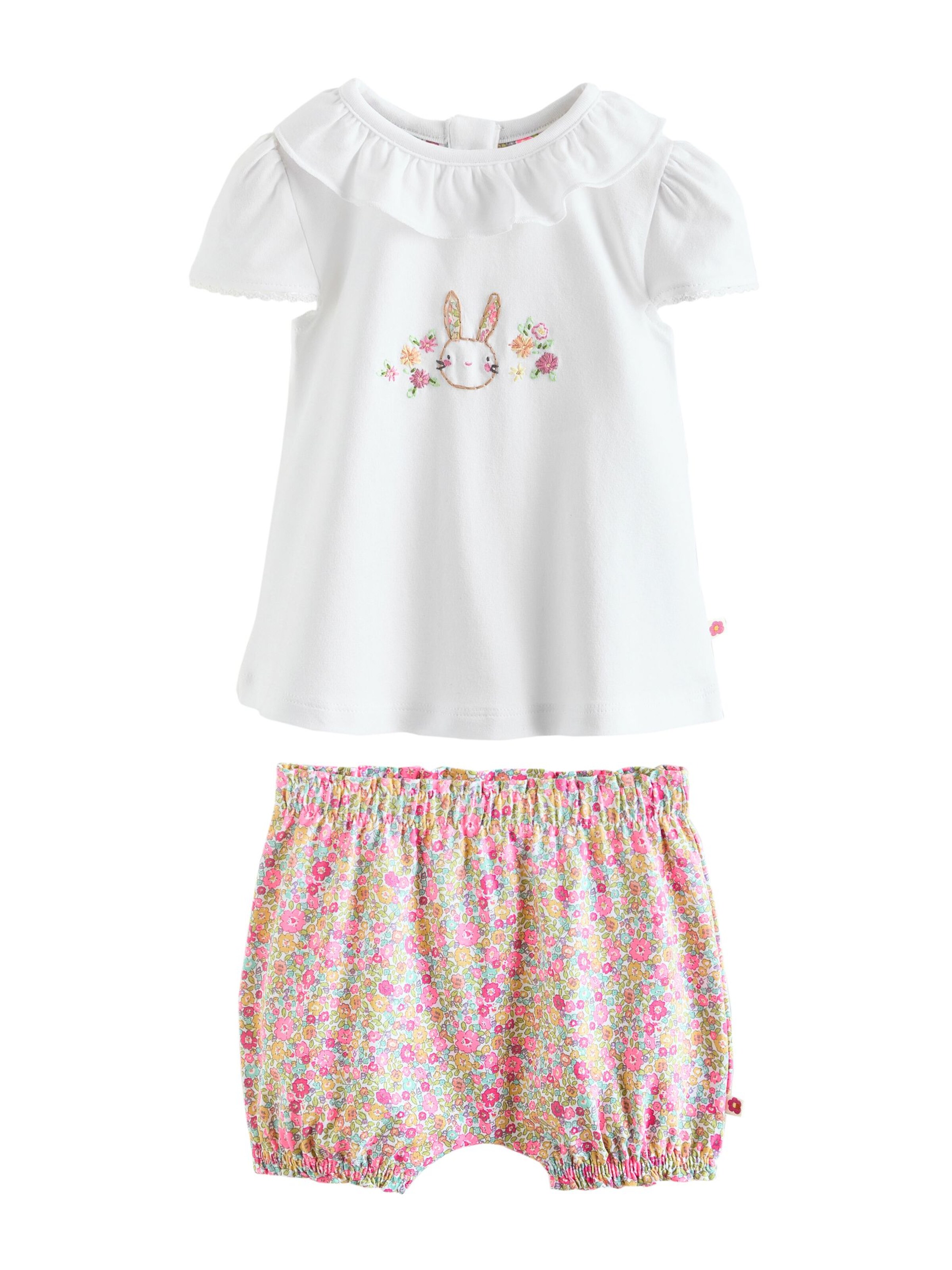 Next Set: Shirt und Shorts in Weiß: Vorderseite