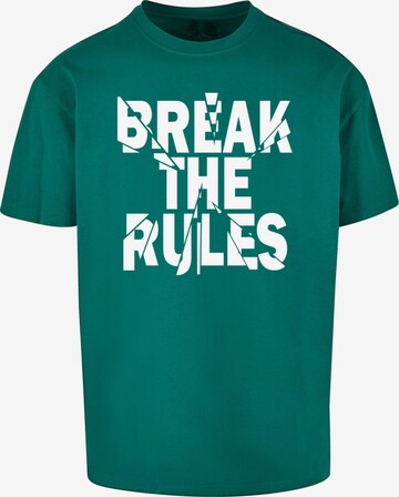 Merchcode Shirt 'Break The Rules 2' in Groen: voorkant
