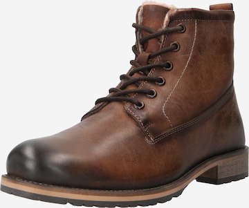 ABOUT YOU Lace-Up Boots 'Jannek' in Brown: front