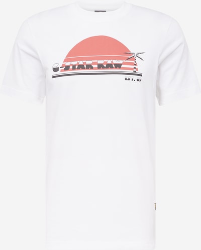 G-Star RAW Тениска 'Sunrise' в светлочервено / черно / бяло, Преглед на продукта