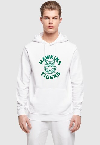 ABSOLUTE CULT Sweatshirt 'Stranger Things - Hawkins Tigers' in Wit: voorkant