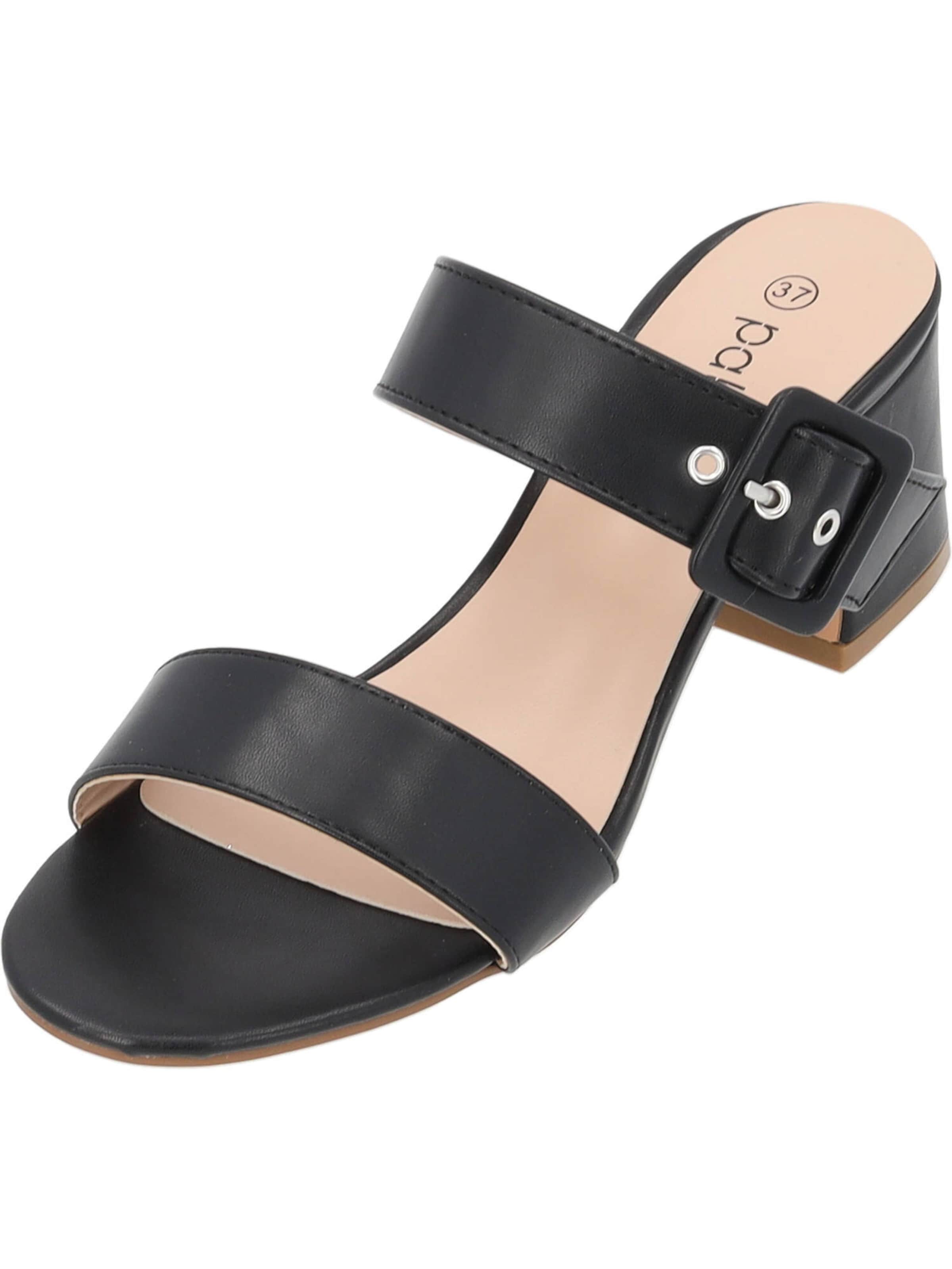 Palado Pantolette 'Celsa' in Schwarz: Vorderseite