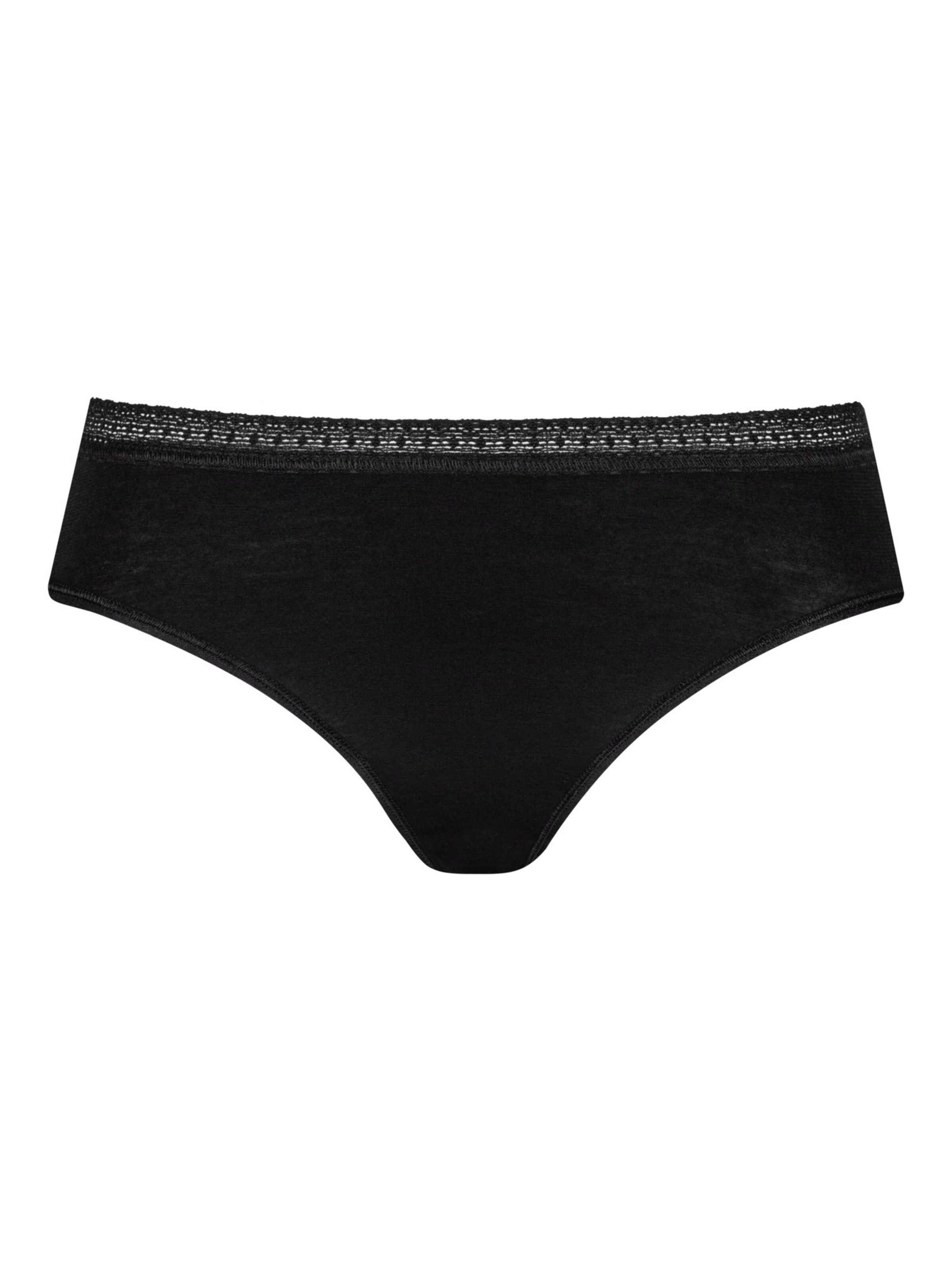 Mey Slip 'Modal Lace' in Zwart: voorkant