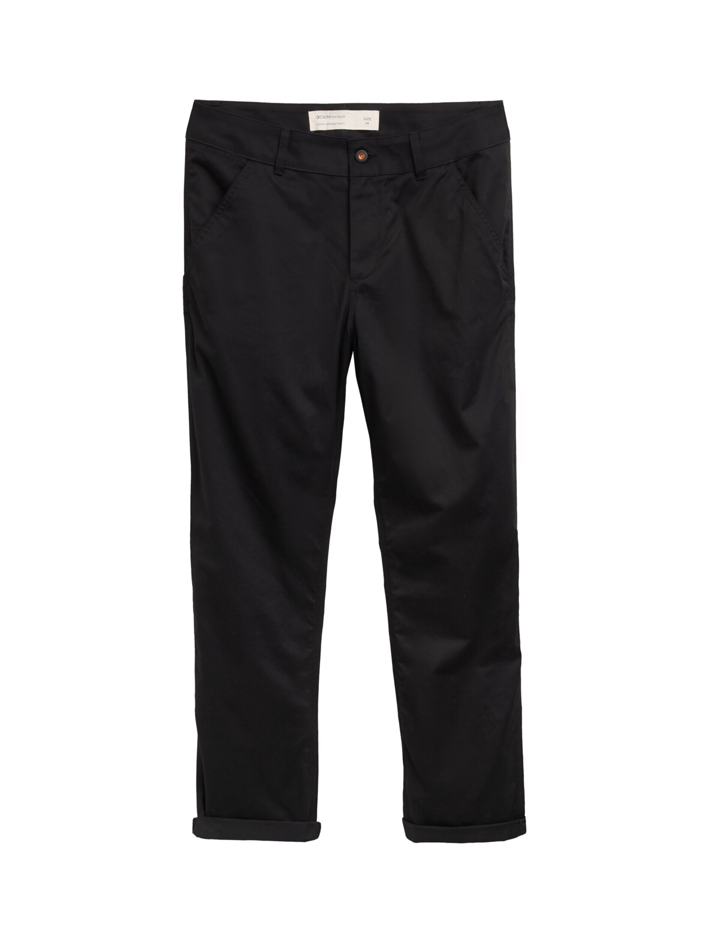 TOM TAILOR DENIM Loose fit Pants in Black: front