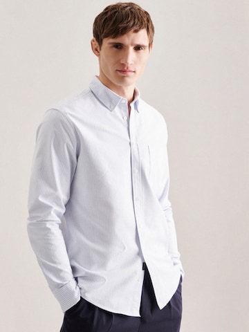 SEIDENSTICKER Slim fit Button Up Shirt ' Schwarze Rose ' in Blue: front