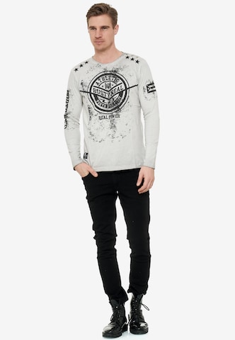 Rusty Neal Cooles Longsleeve mit großem Front Print in Grau