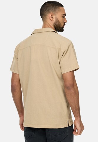 INDICODE JEANS Regular fit Button Up Shirt 'Rycroft' in Beige