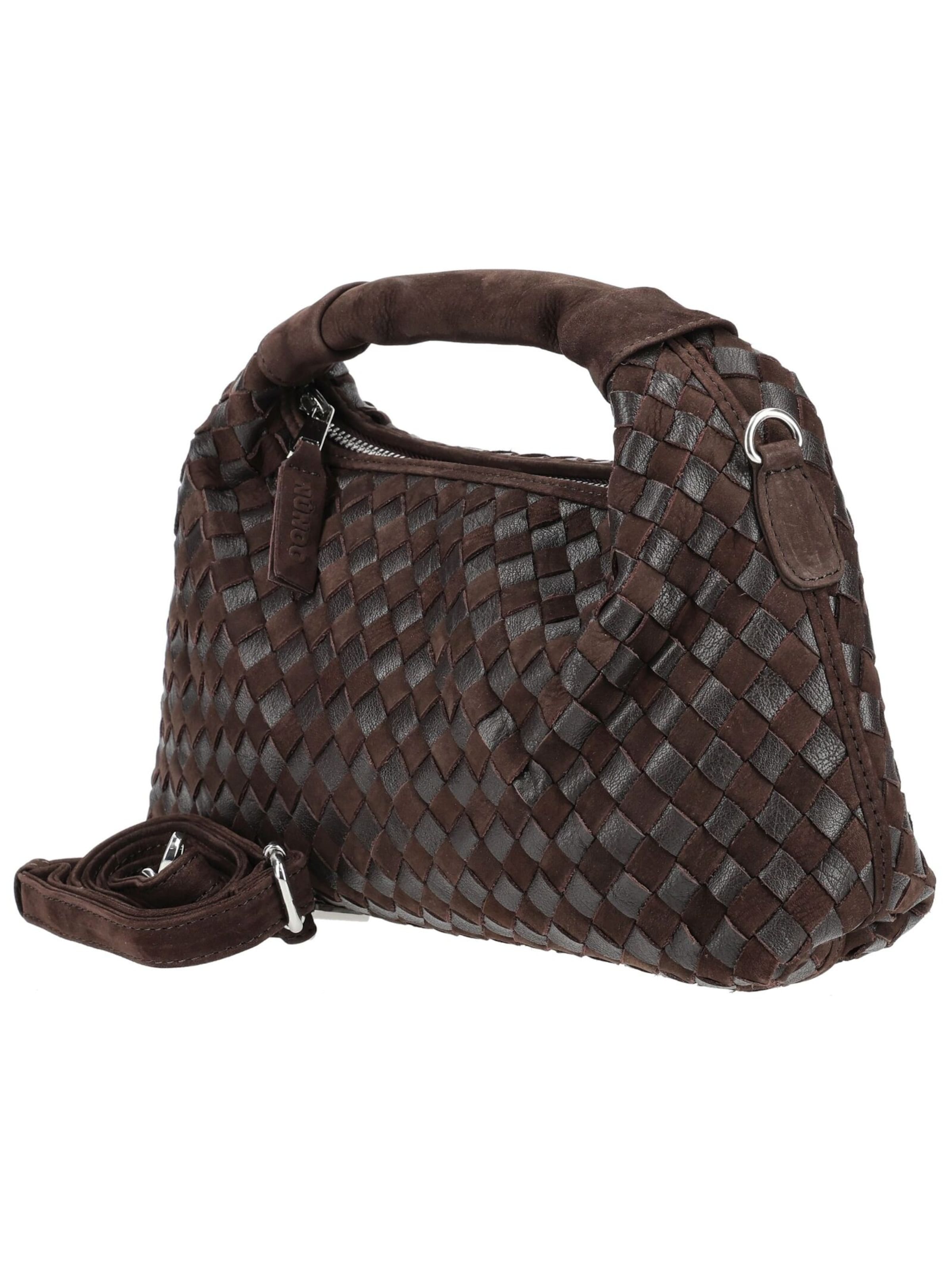 Sac bandoulière NÚNOO en marron : sur le côté