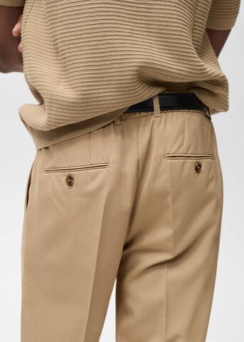 MANGO MAN Slimfit Hose 'Tropical' in Braun