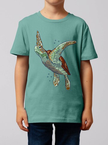 watabout.kids Shirt 'Schildkröte Watercolor' in Blauw: voorkant