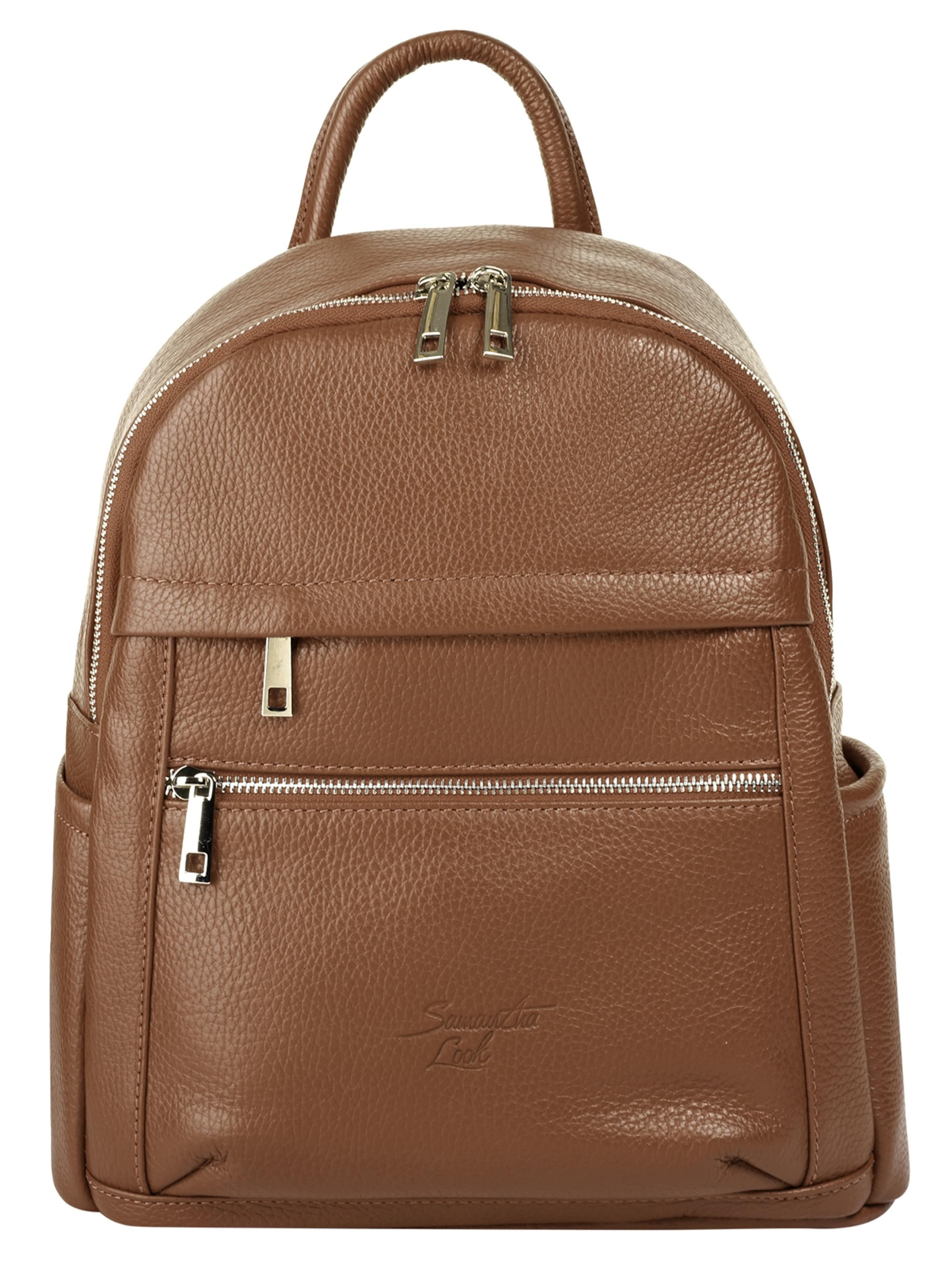 Samantha Look Backpack in Brown: front