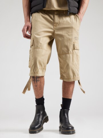 CAMP DAVID Regular Cargo trousers in Beige: front