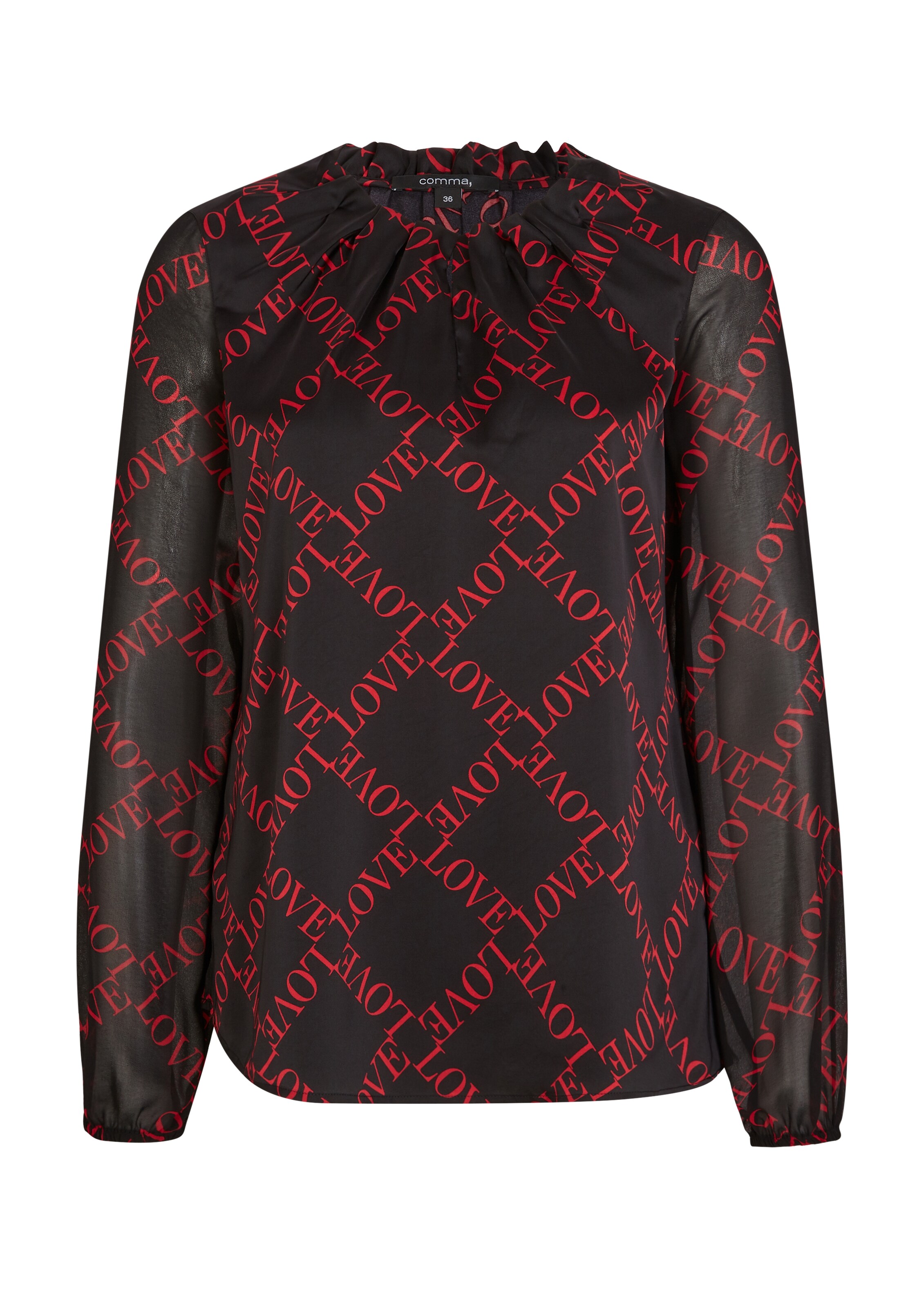 COMMA Bluse in rot / schwarz, Produktansicht