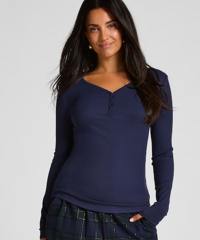Hunkemöller Pajama shirt 'Henley' in Dark blue, Item view