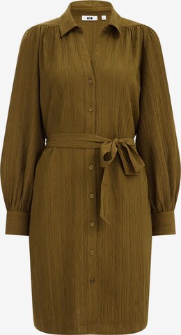 WE Fashion Shirt Dress in Green: front