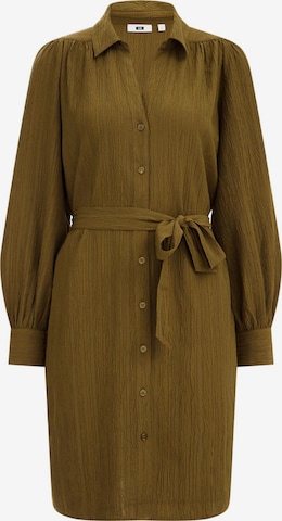 WE Fashion Shirt Dress in Green: front