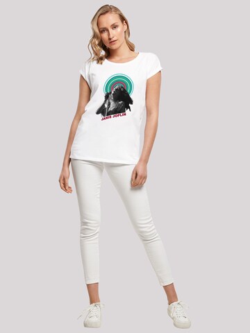 T-shirt 'Janis Joplin' F4NT4STIC en blanc