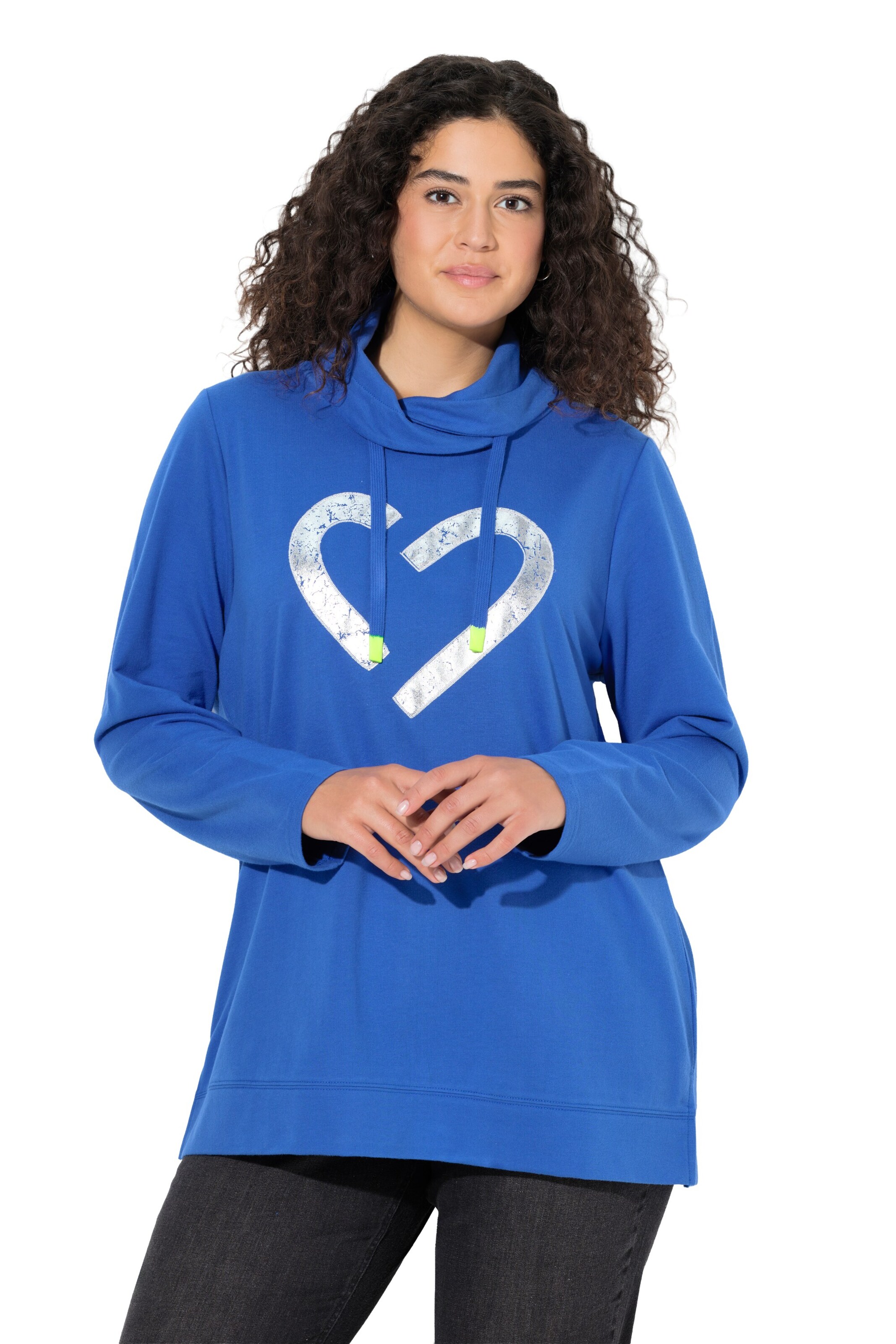 Ulla Popken Sweatshirt in Blauw: voorkant