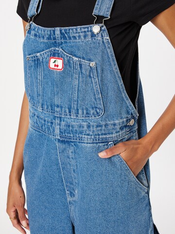 Monki Wide leg Tuinbroek jeans in Blauw