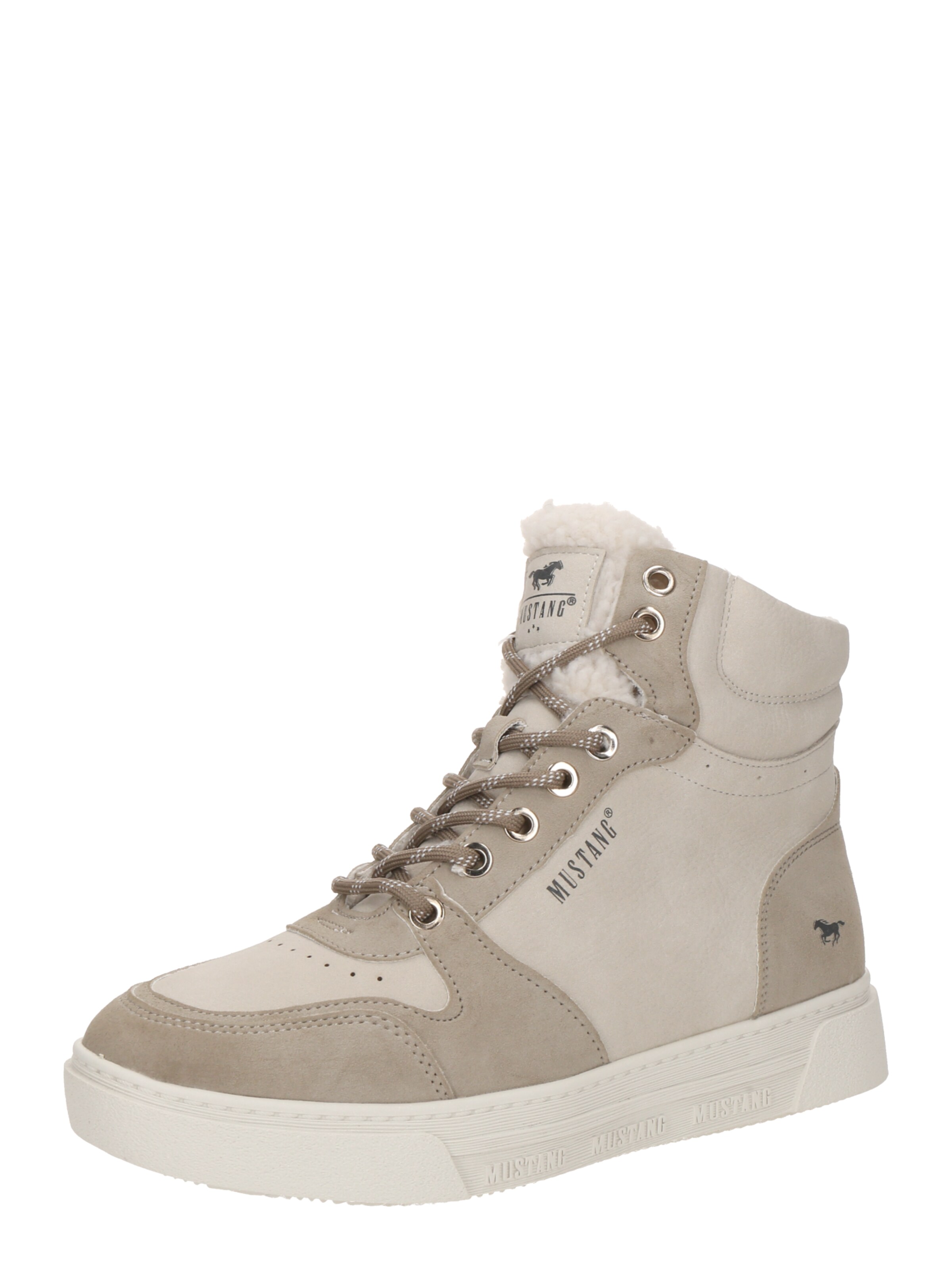 Bottines à lacets MUSTANG en beige : devant