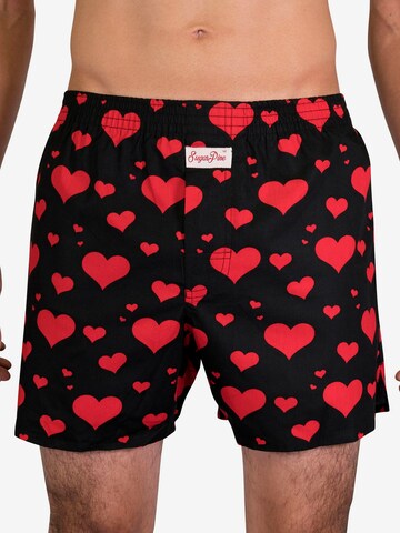 Boxers ' Webboxershorts weit Motive Print ' Sugar Pine en noir : devant