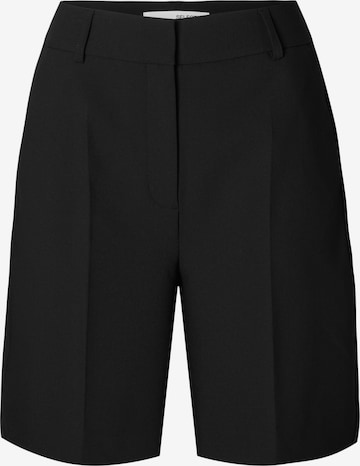 juoda SELECTED Standartinis Kelnės su kantu 'SLWRITA': priekis