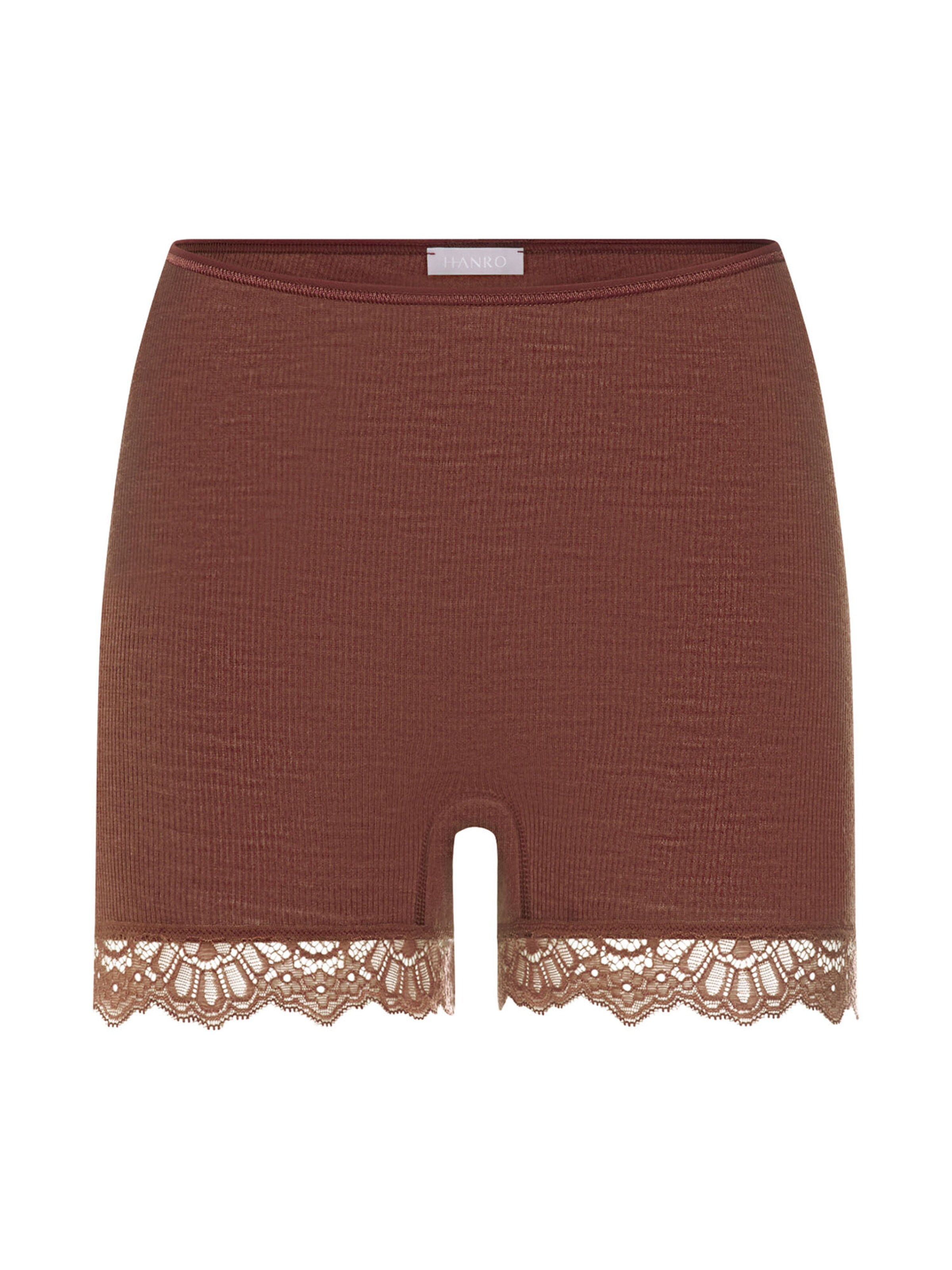 Hanro Broekje ' Woolen Lace ' in Bruin: voorkant