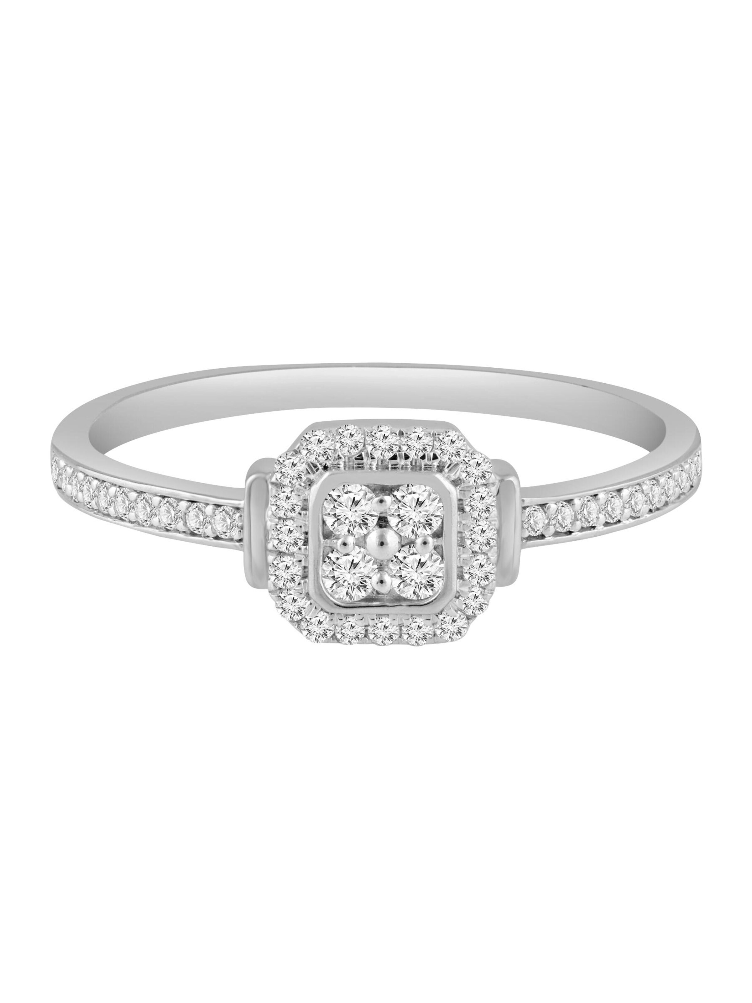 Diamant Exquis Ring 'Ring aus 375 Weißgold mit Diamant' in Silver: front