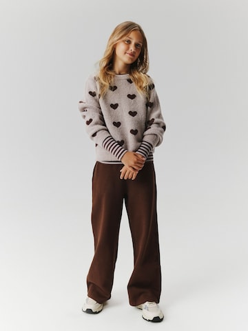 NAME IT - Pierna ancha Pantalón en marrón