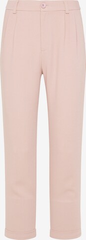 faina Pleat-Front Pants in Pink: front