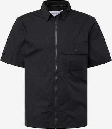 Calvin Klein Jeans Button Up Shirt in Black: front